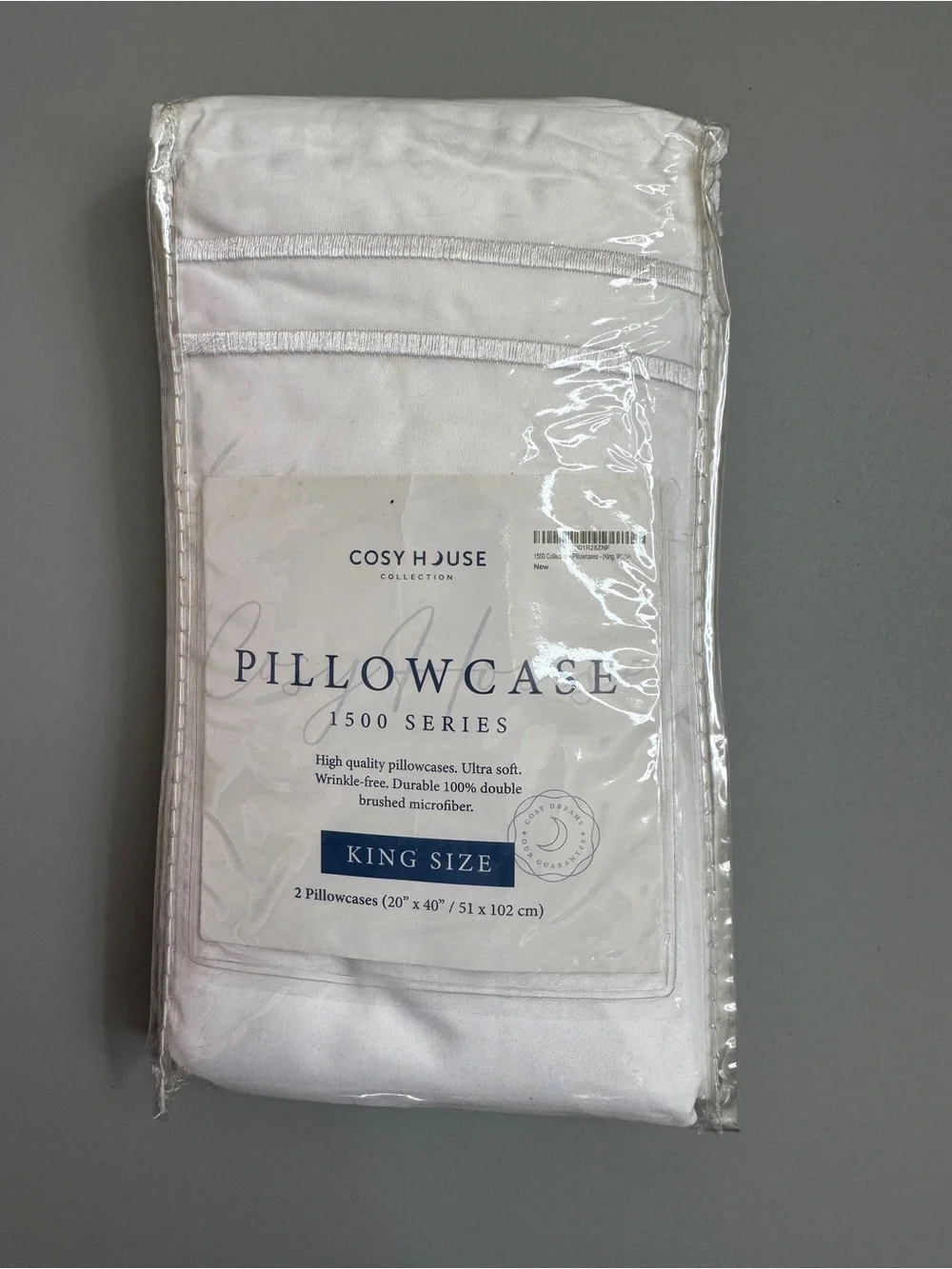 Cosy House White King Pillowcases - 1500 Series (2-Pack)
